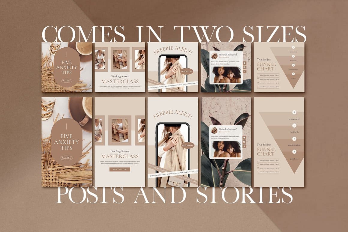 Comes in two sizes posts and stories.