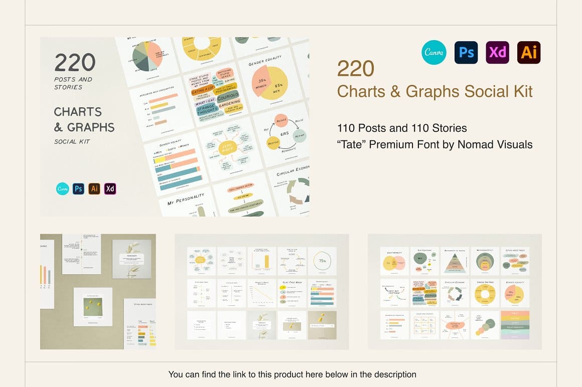 220 Charts & Graphs Social Kit.