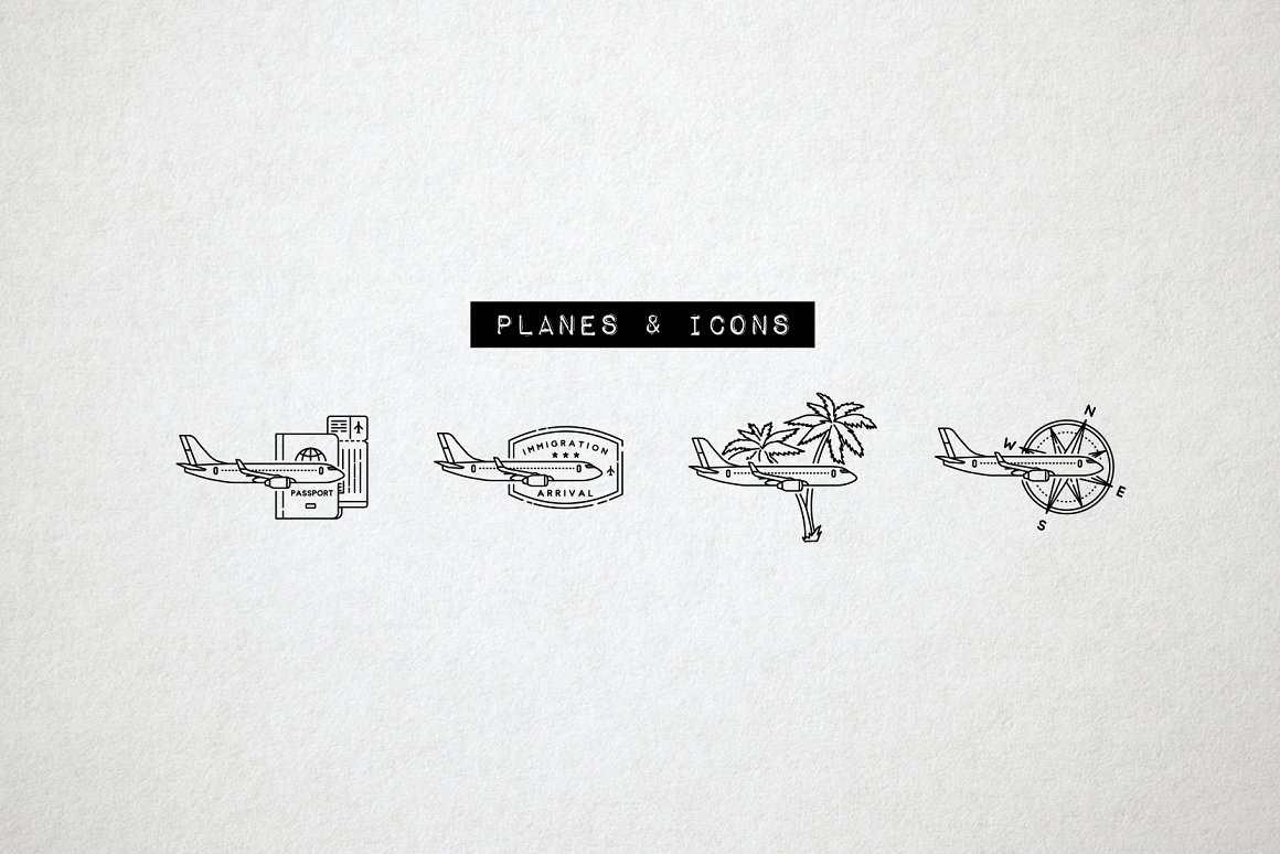 Contour images of aircraft parts.