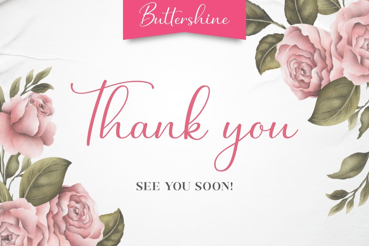 Buttershine's farewell page "Thank you, see you soon".