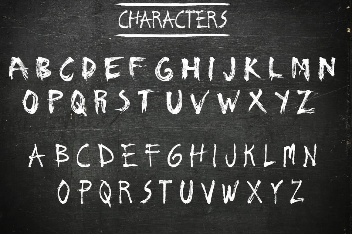 Natural 2 fonts: "Characters alphabet".