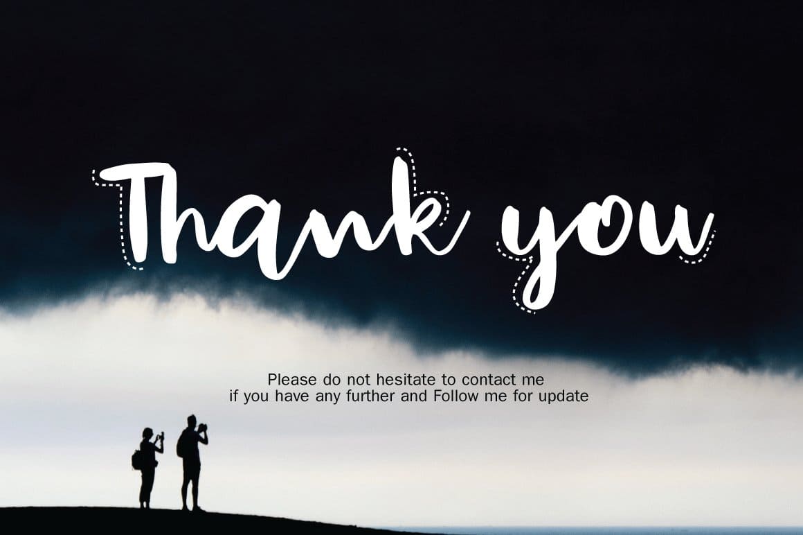 End page "Thank you".
