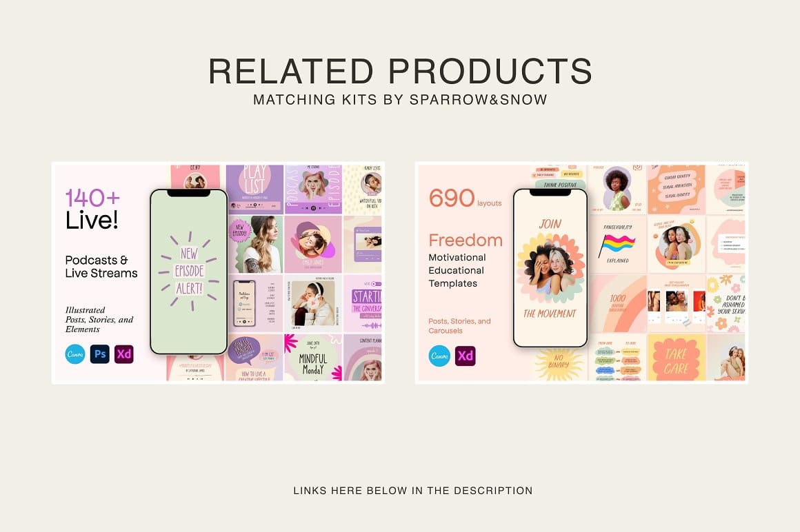 Related products matching kits by sparrow & snow.