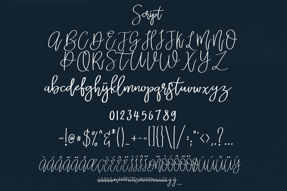Alphabet - Script, Numbers.