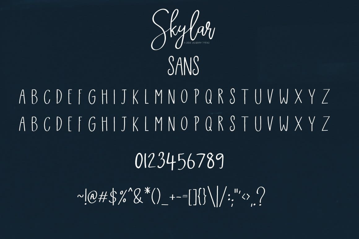 Skylar Sans - Alphabet and Numbers.