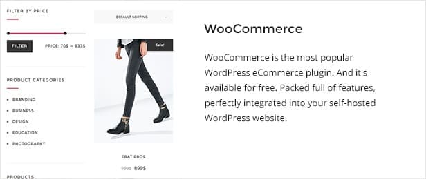 WooCommerce is the most popular WordPress eCommerce plugin.