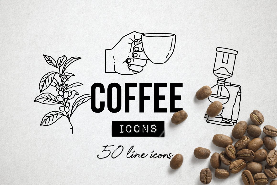 Great icons with coffee and coffee drink.