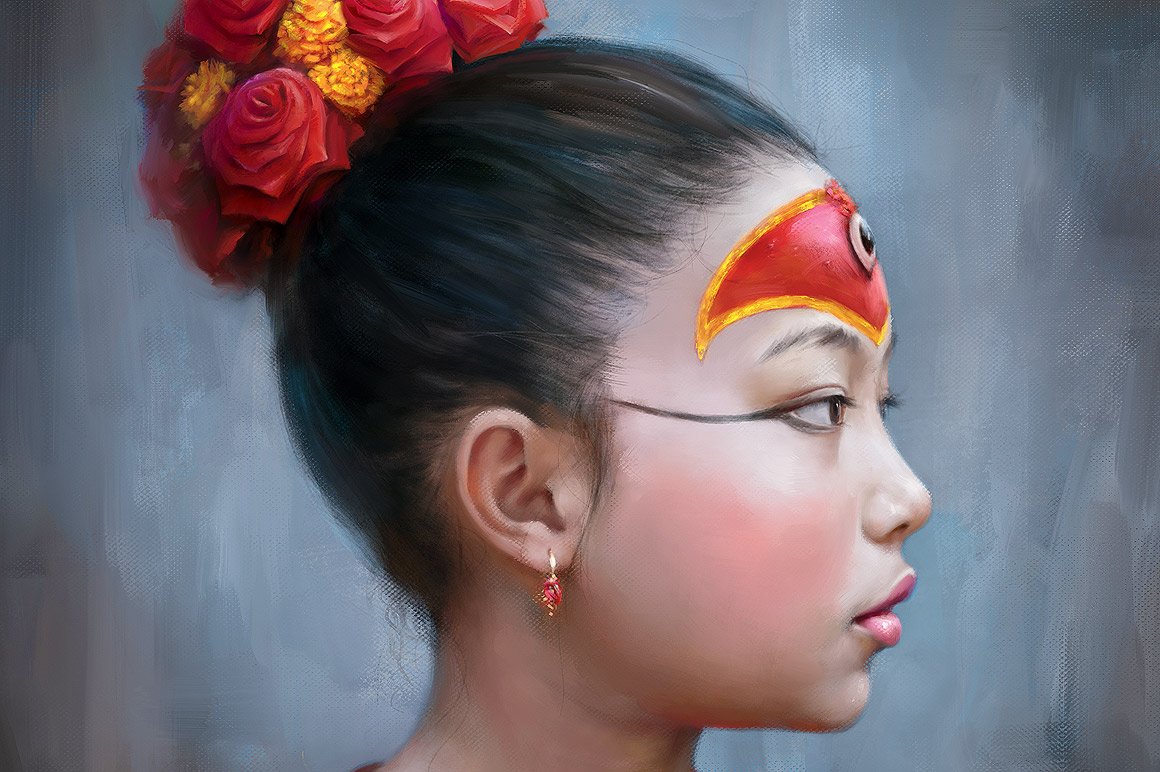 Asian girl is depicted.