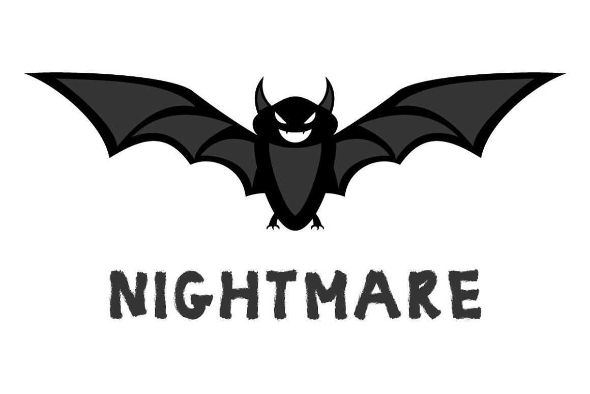 Logo with a gray bat.