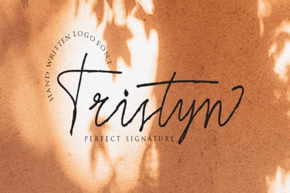 Hand written logo font “Tristyn” perfect signature.