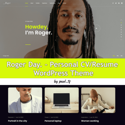 Roger Day. - Personal CV/Resume WordPress Theme.