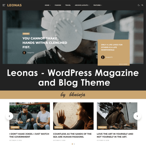 Leonas – wordpress magazine and blog theme.