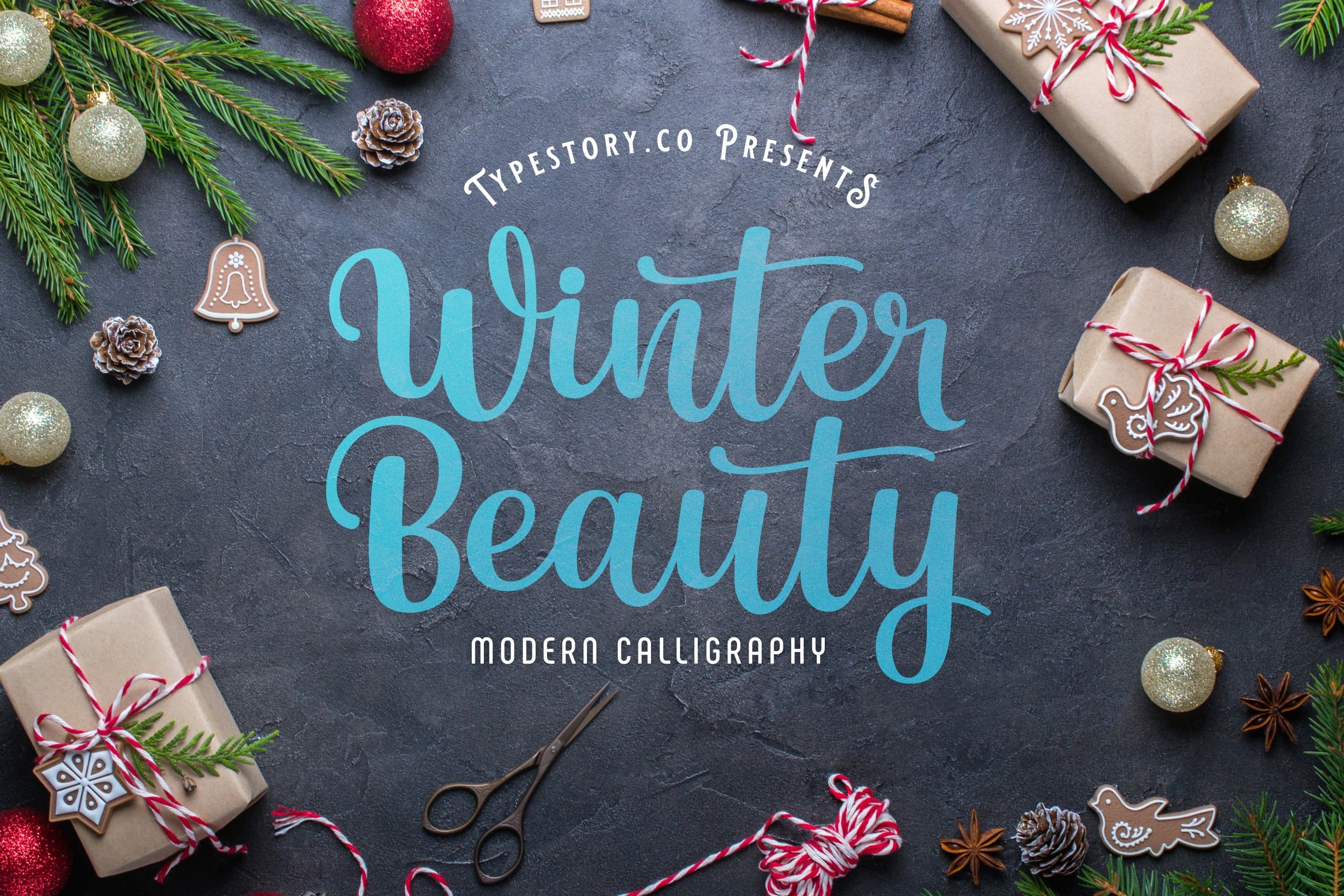 Typestory.co presents “Winter Beauty” modern calligraphy.
