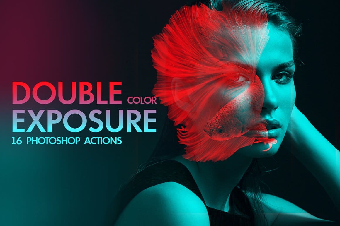 16 photoshop actions of the Double color explosion.