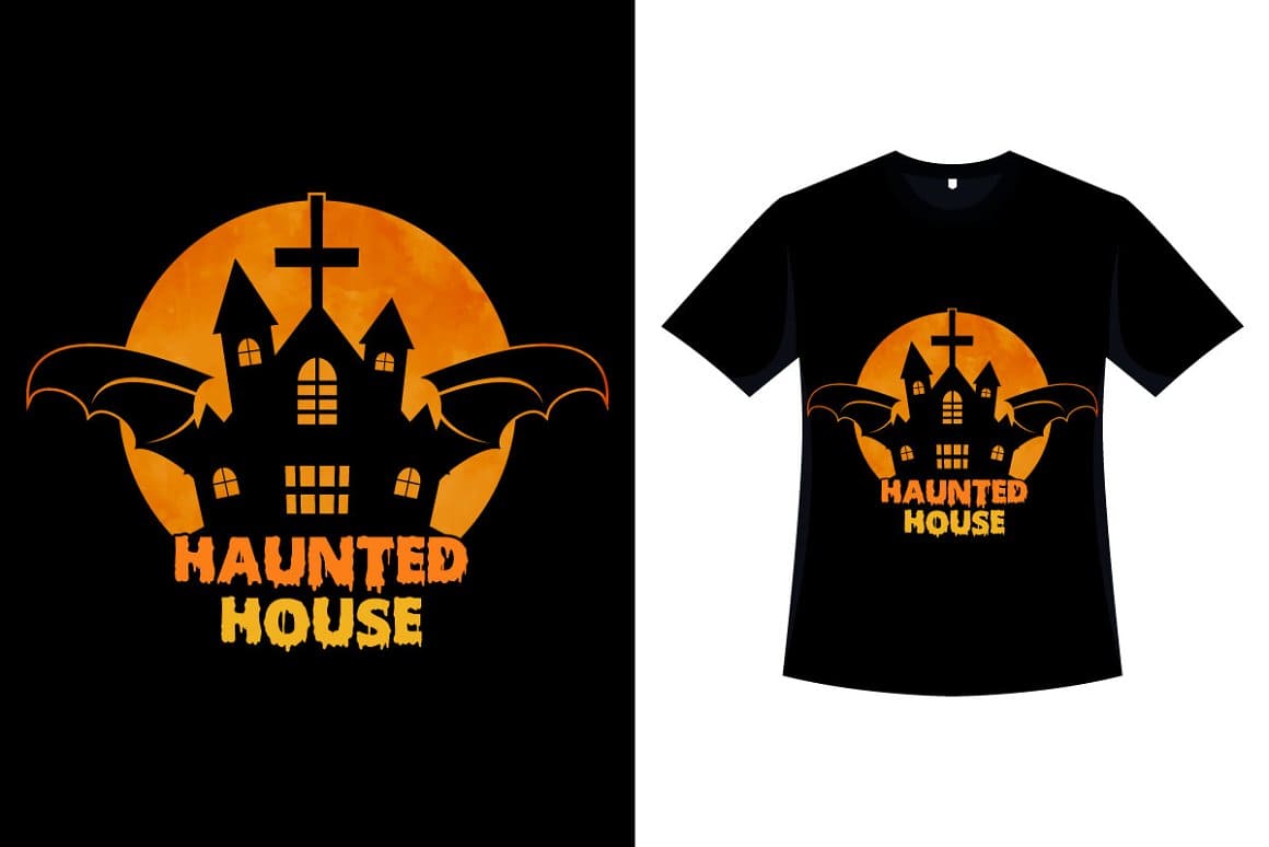 Halloween Haunted House T-shirt.