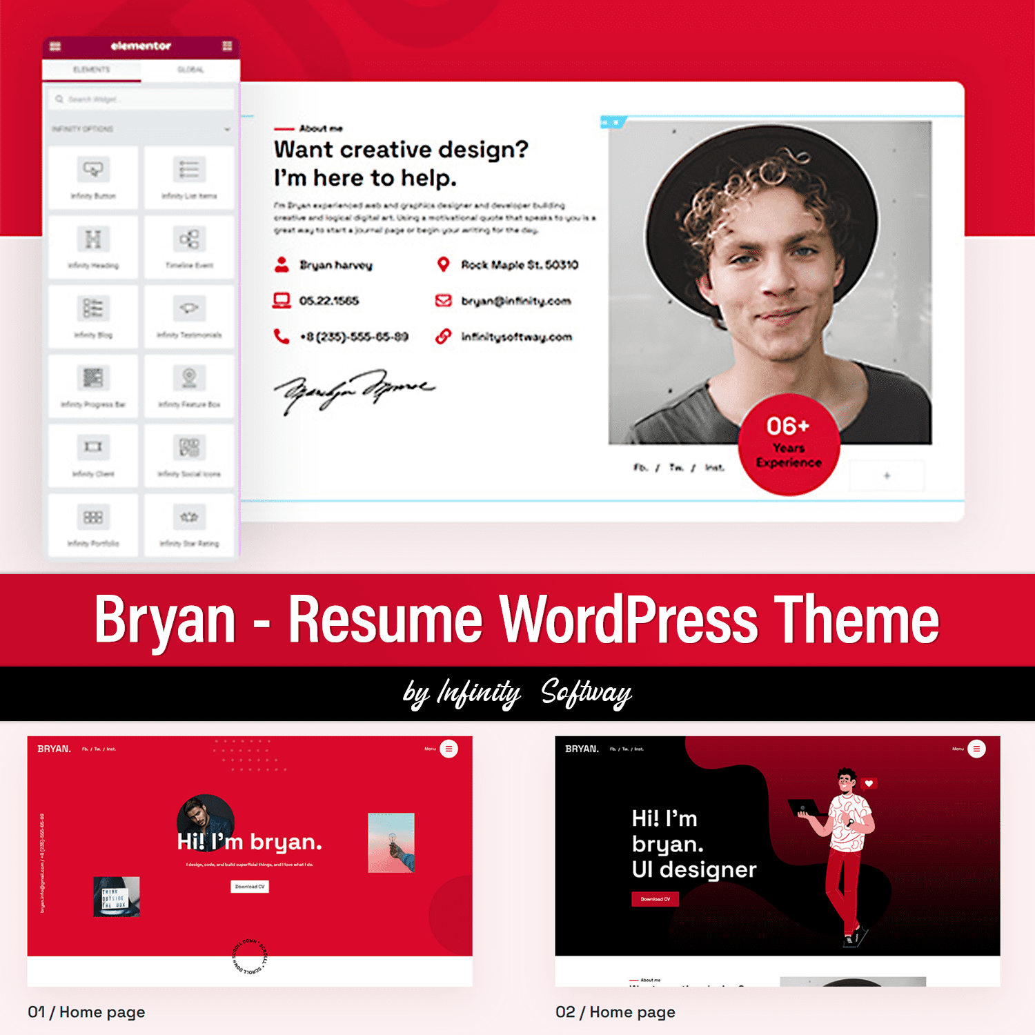 Bryan - Resume WordPress Theme.