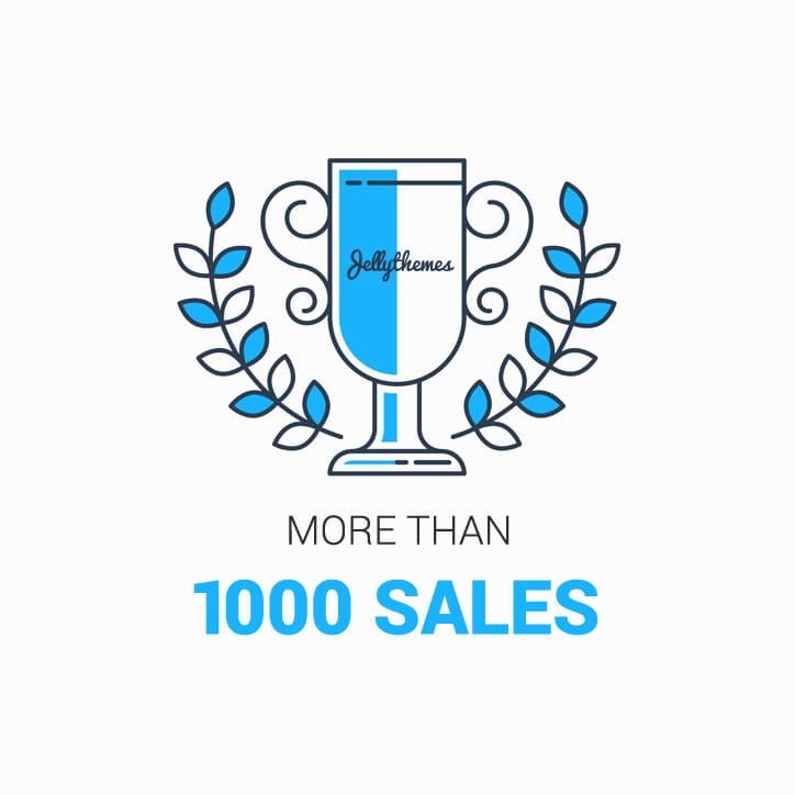 More than 1000 sales of the Elixir - Restaurant WordPress Theme.