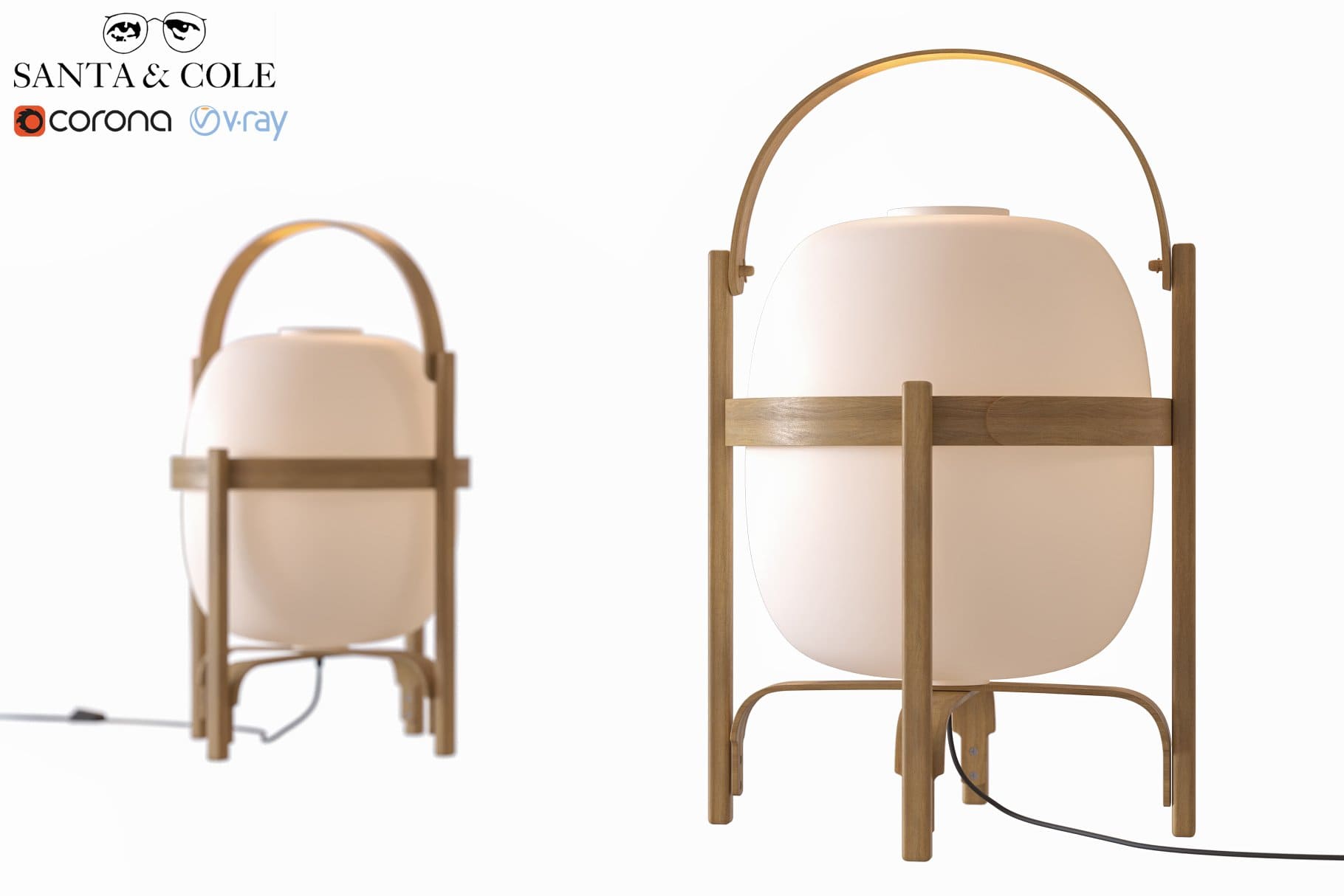 Stylish beige table lamp cesta from santa cole.