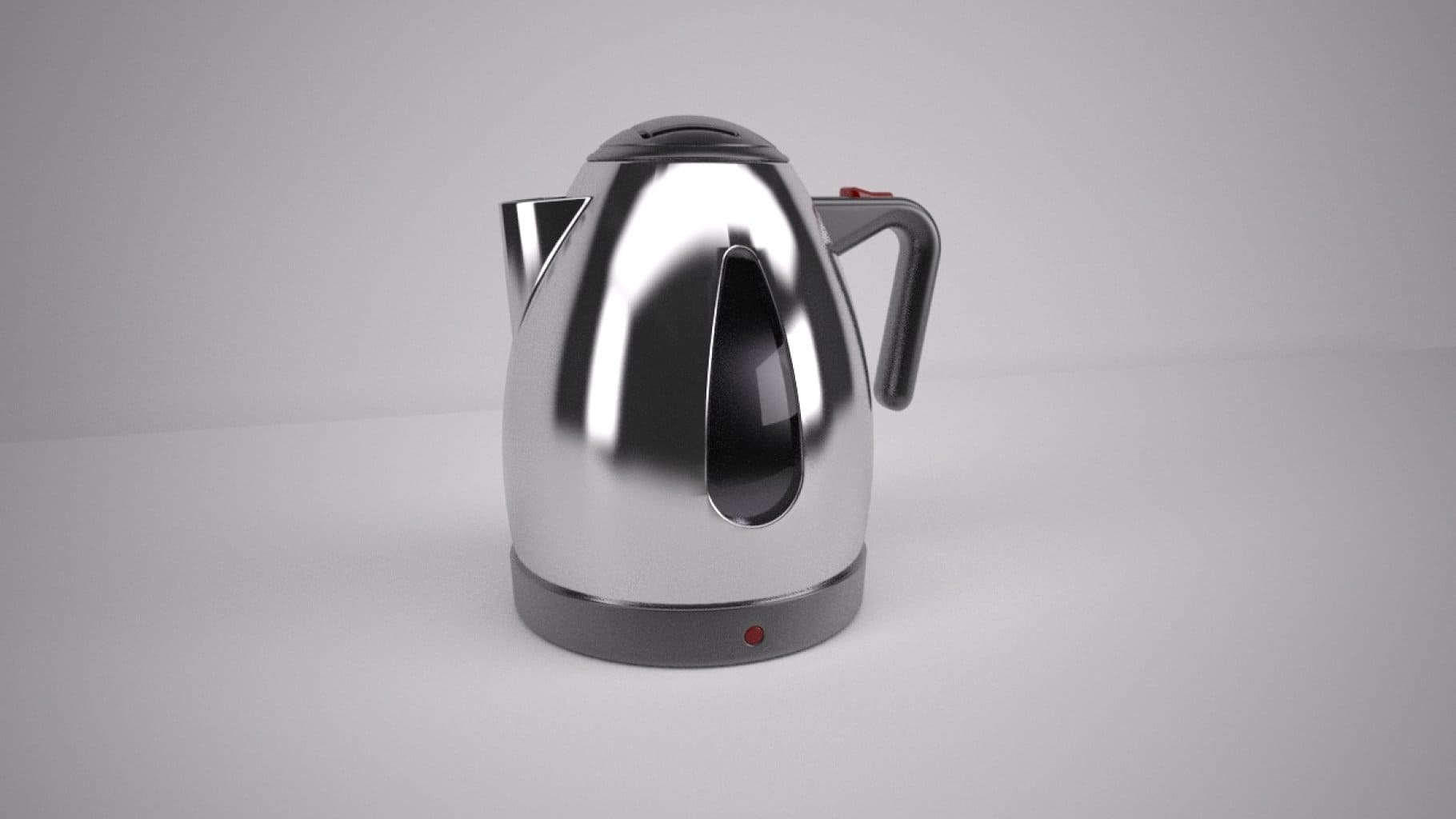 Stainless steel electric kettle.