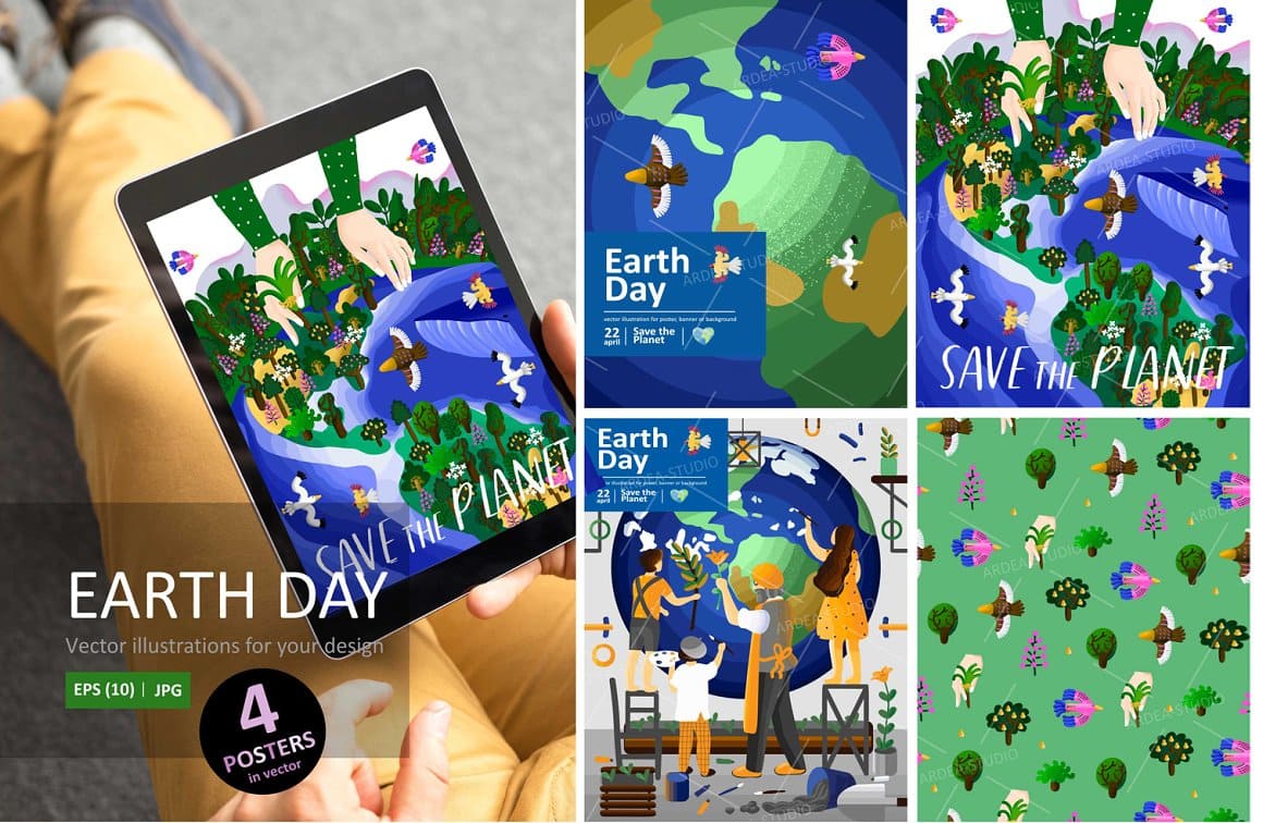 Preview Earth day on the tablet.
