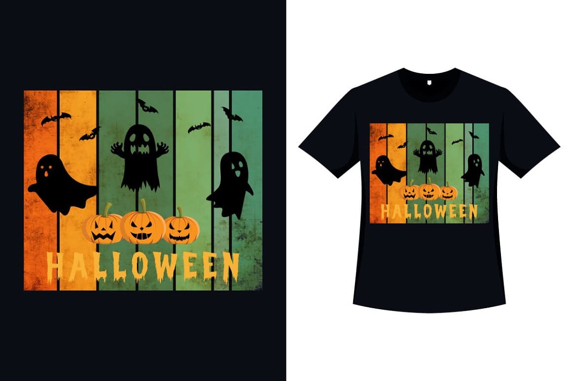 Halloween Scary T-shirt Vintage.