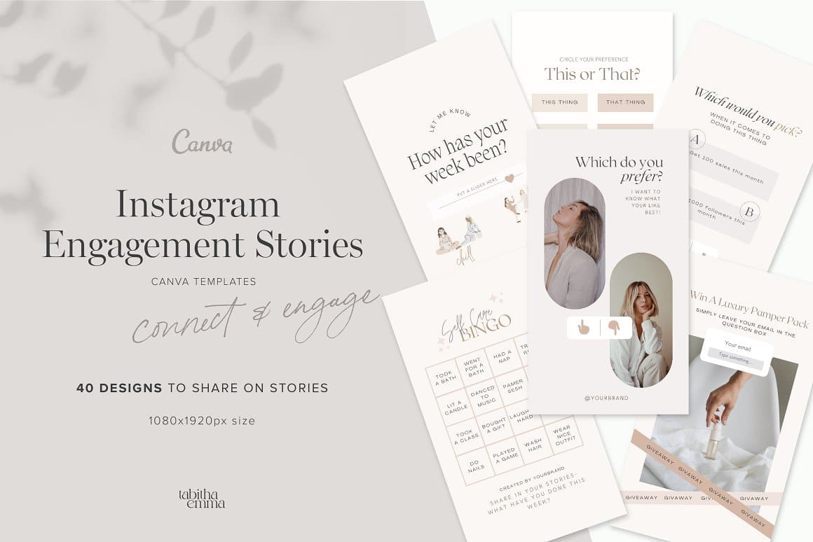 40 designs of Instagram engagement stories.