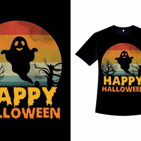 Happy Halloween Retro Color T-shirt.