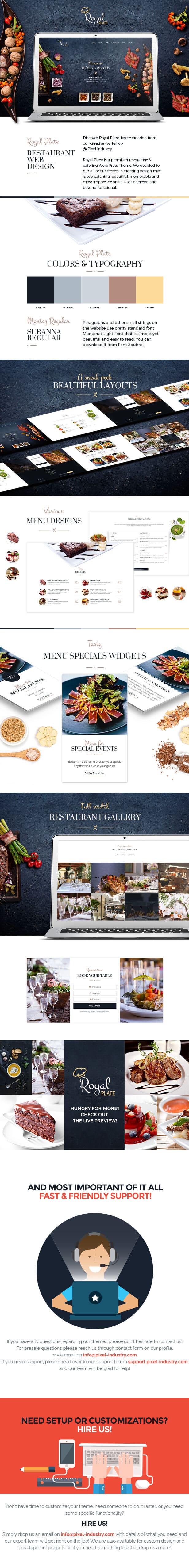 Restaurant gallery of the Royal Plate - Restaurant and Catering WordPress Theme.