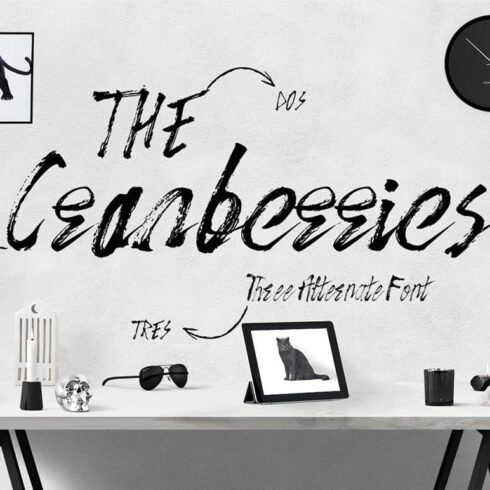The cranberries font on the gray background.