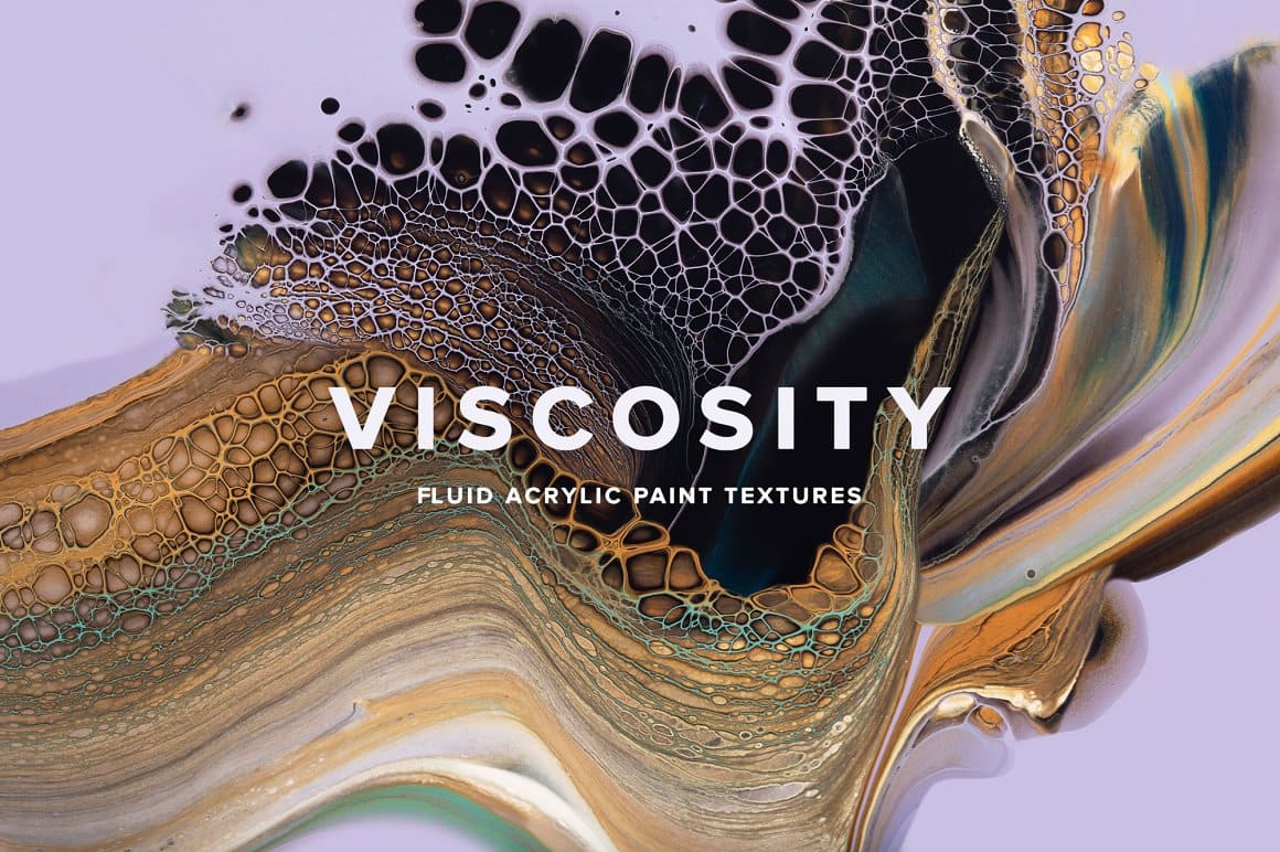 Viscosity fluid acrylic paint textures.