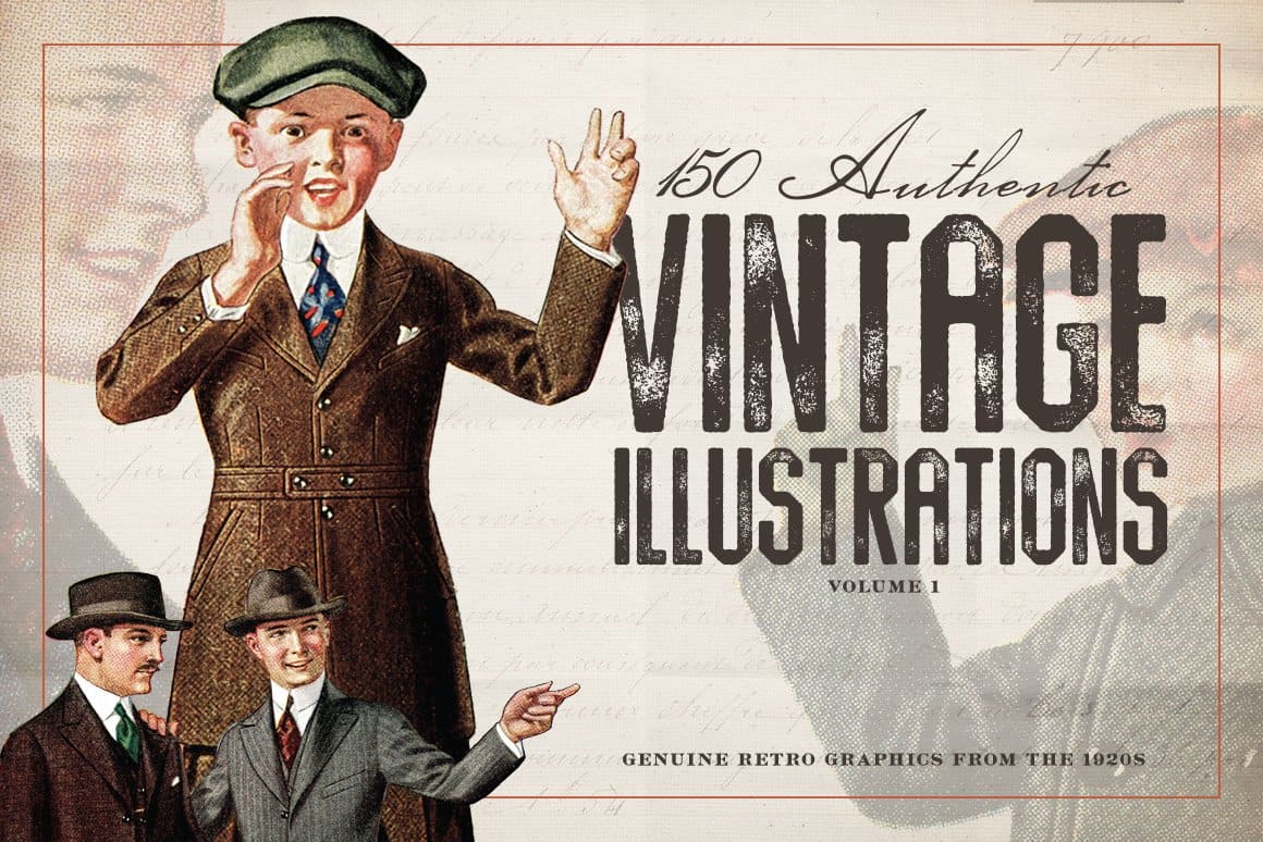 150 authentic of the Vintage Illustrations Volume 1.