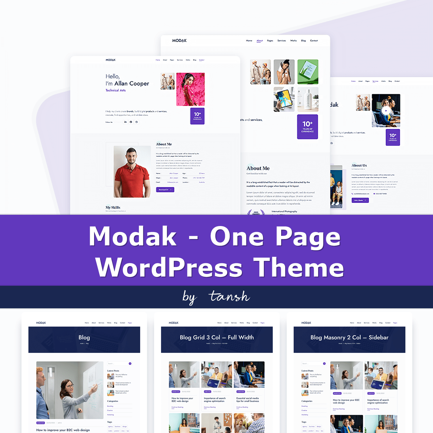 Modak – one page WordPress Theme.