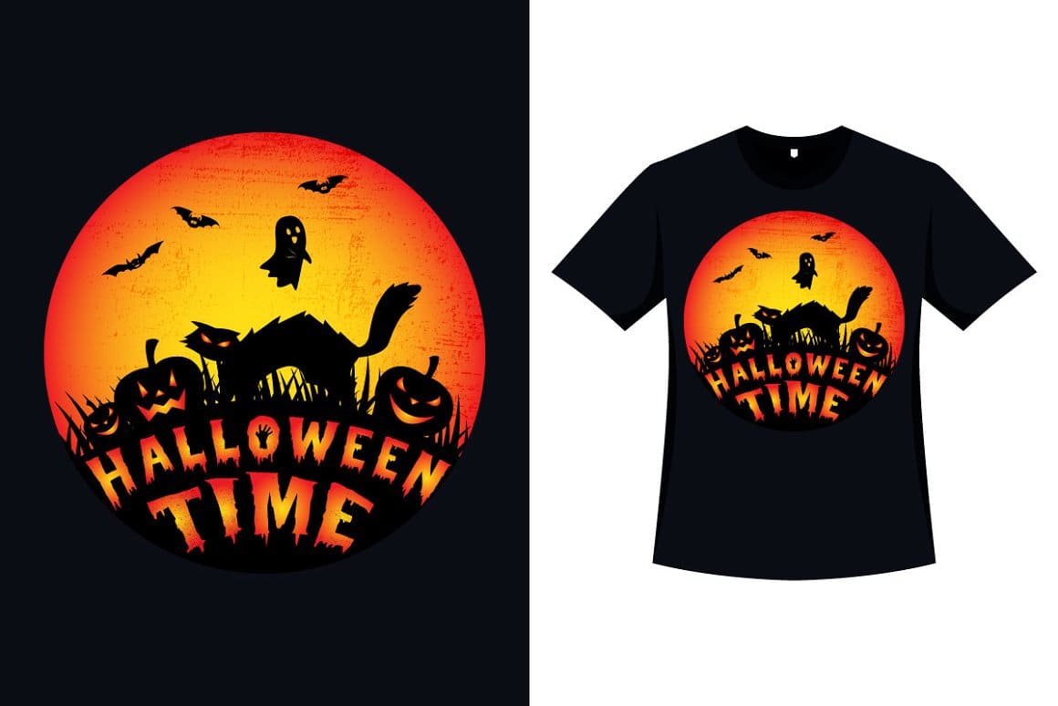 Halloween Retro Shirt Spooky Design.