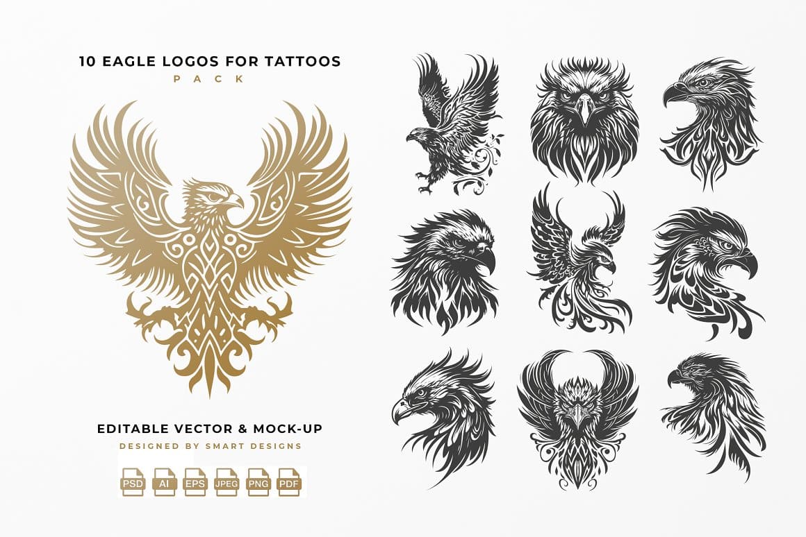 An incredible image of eagles for a tattoo.