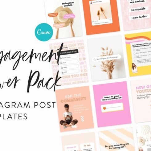 The engagement power pack Instagram post templates.