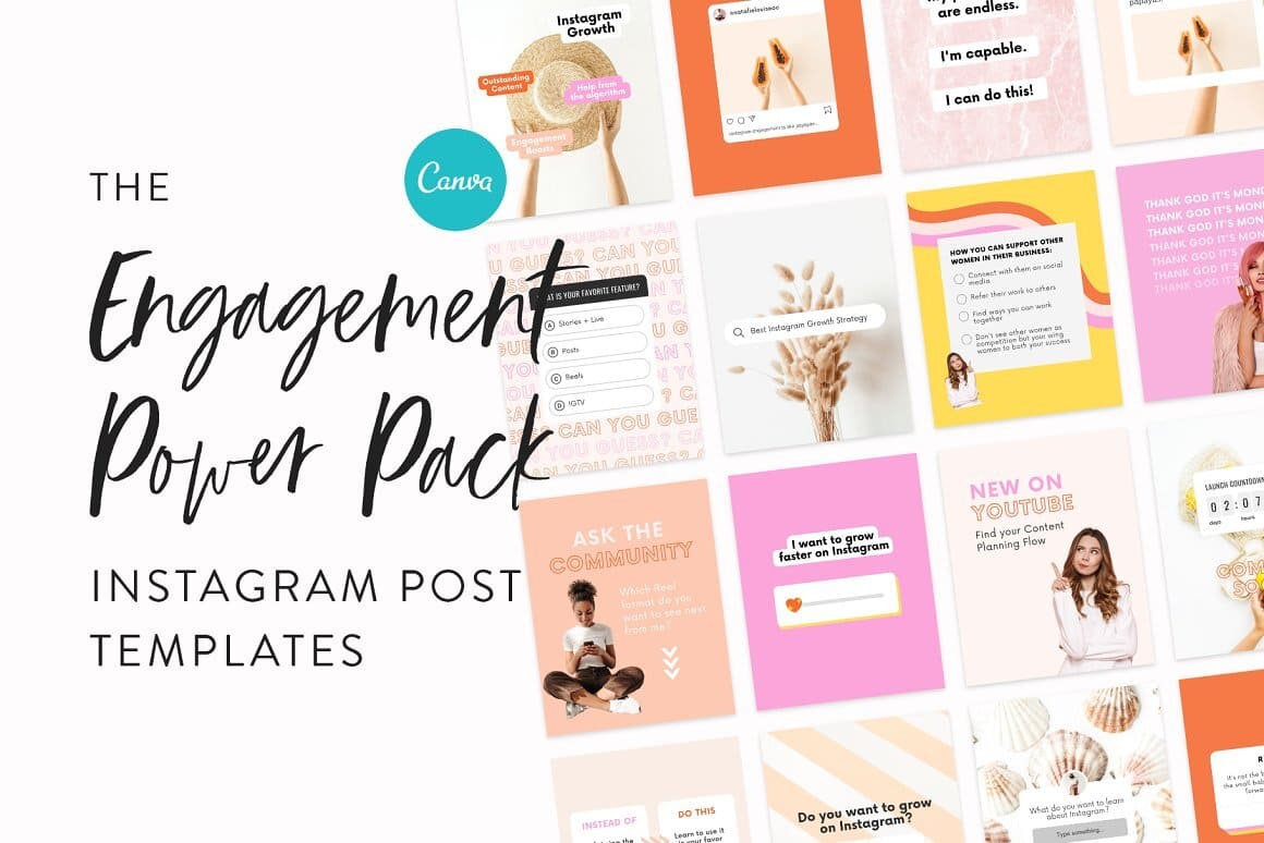 The engagement power pack Instagram post templates.