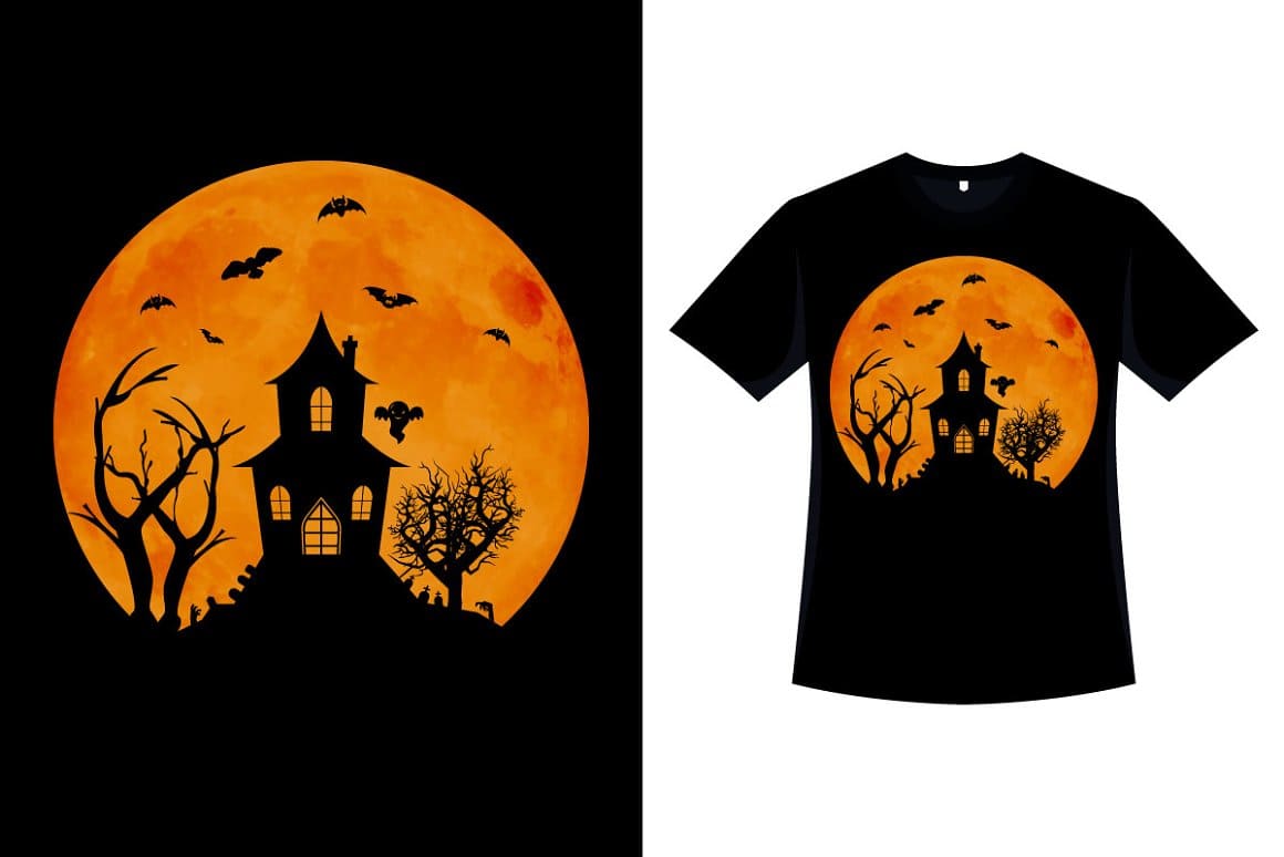 Halloween Stylish Retro T-shirt.