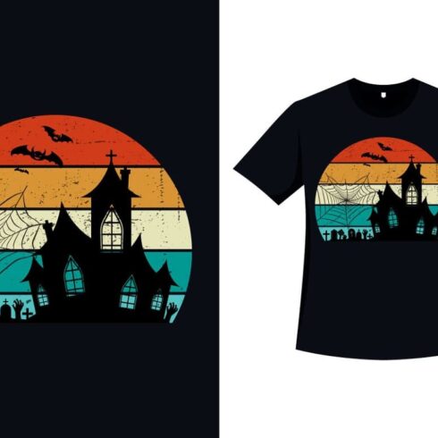 Halloween Retro Shirt Vector Design.