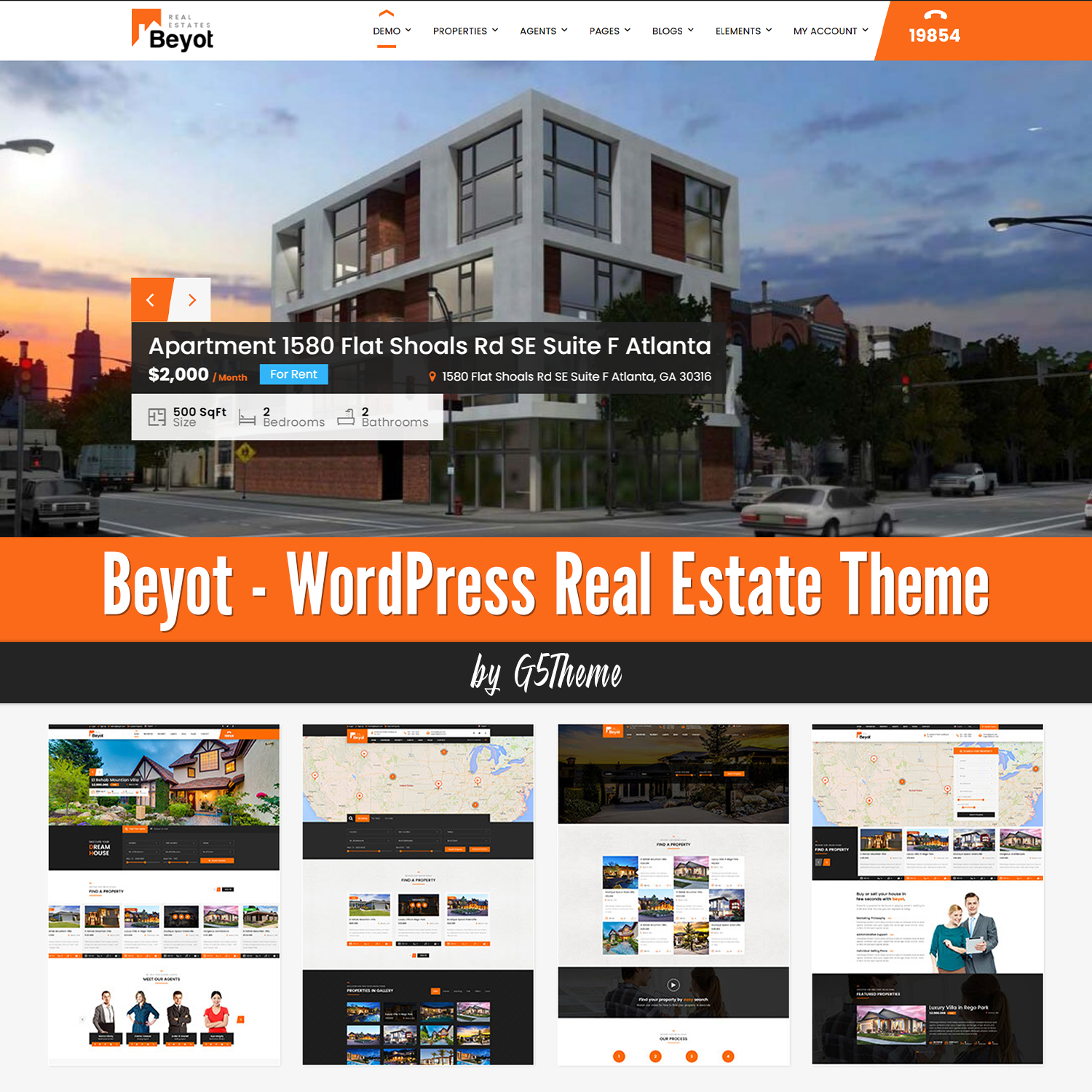 Preview beyot wordpress real estate theme.