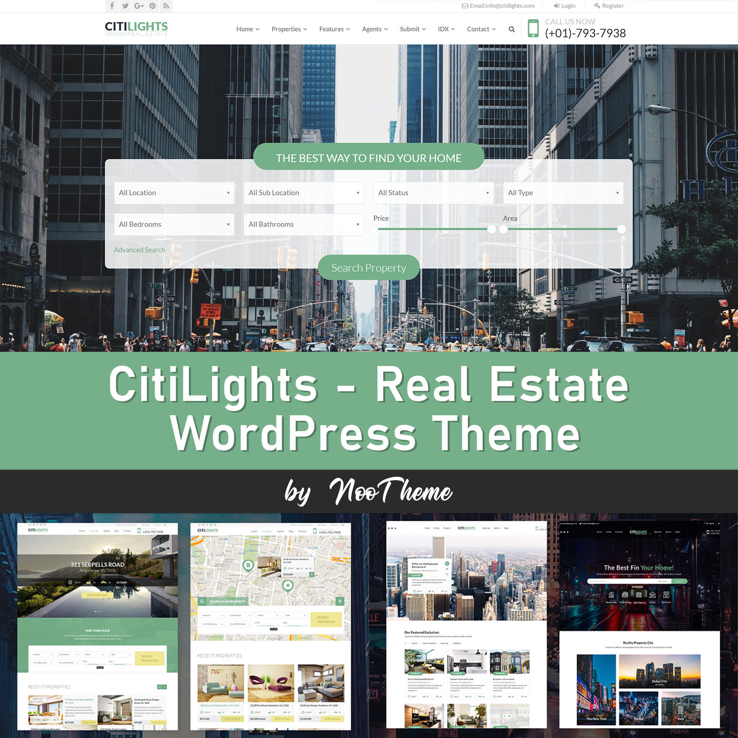 Images with citilights real estate wordpress theme.