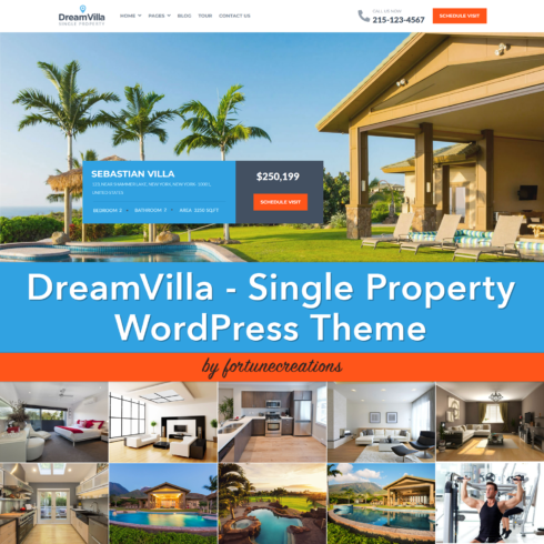 Images with dreamvilla single property wordpress theme.