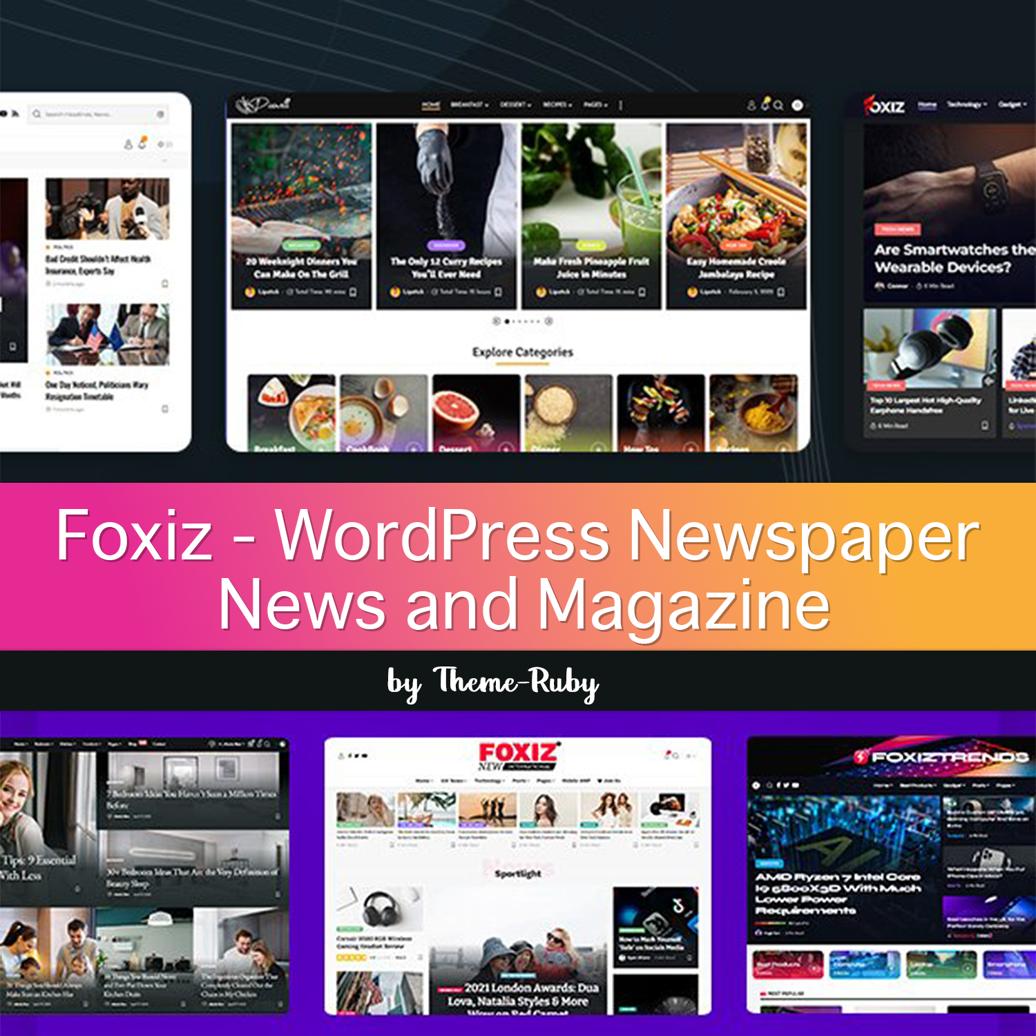 Images with foxiz wordpress newspaper news and magazine.
