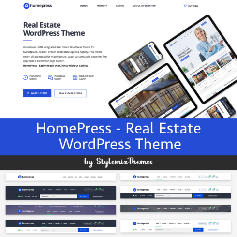 Images with homepress real estate wordpress theme.