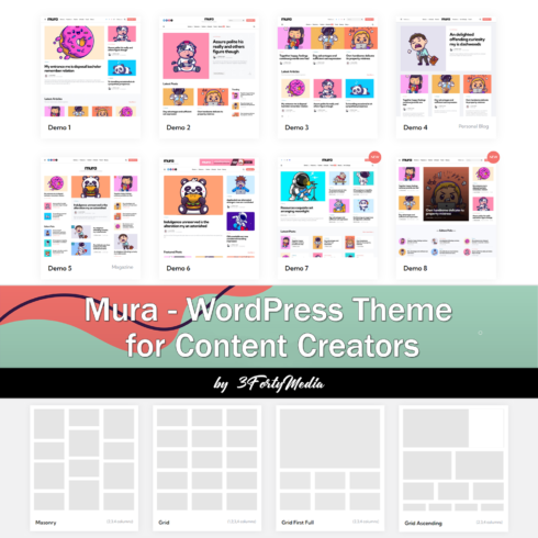 Images with mura wordpress theme for content creators.
