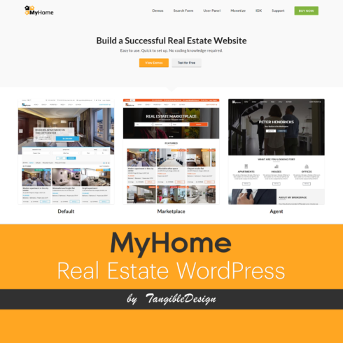 Preview myhome real estate wordpress.