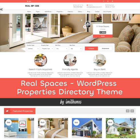 Preview real spaces wordpress properties directory theme.