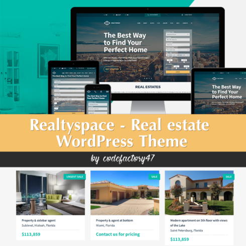 Preview realtyspace real estate wordpress theme.