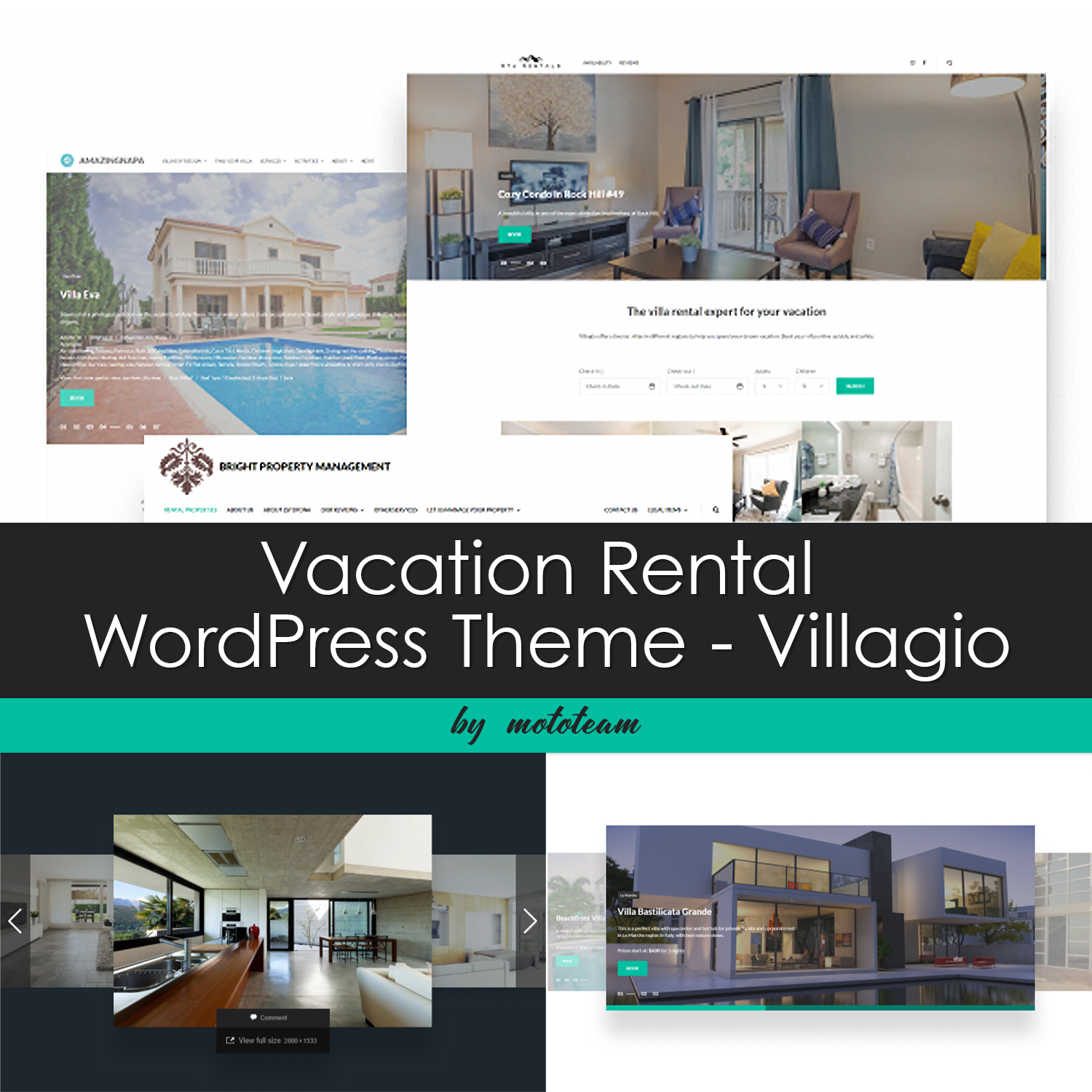 Preview vacation rental wordpress theme villagio.