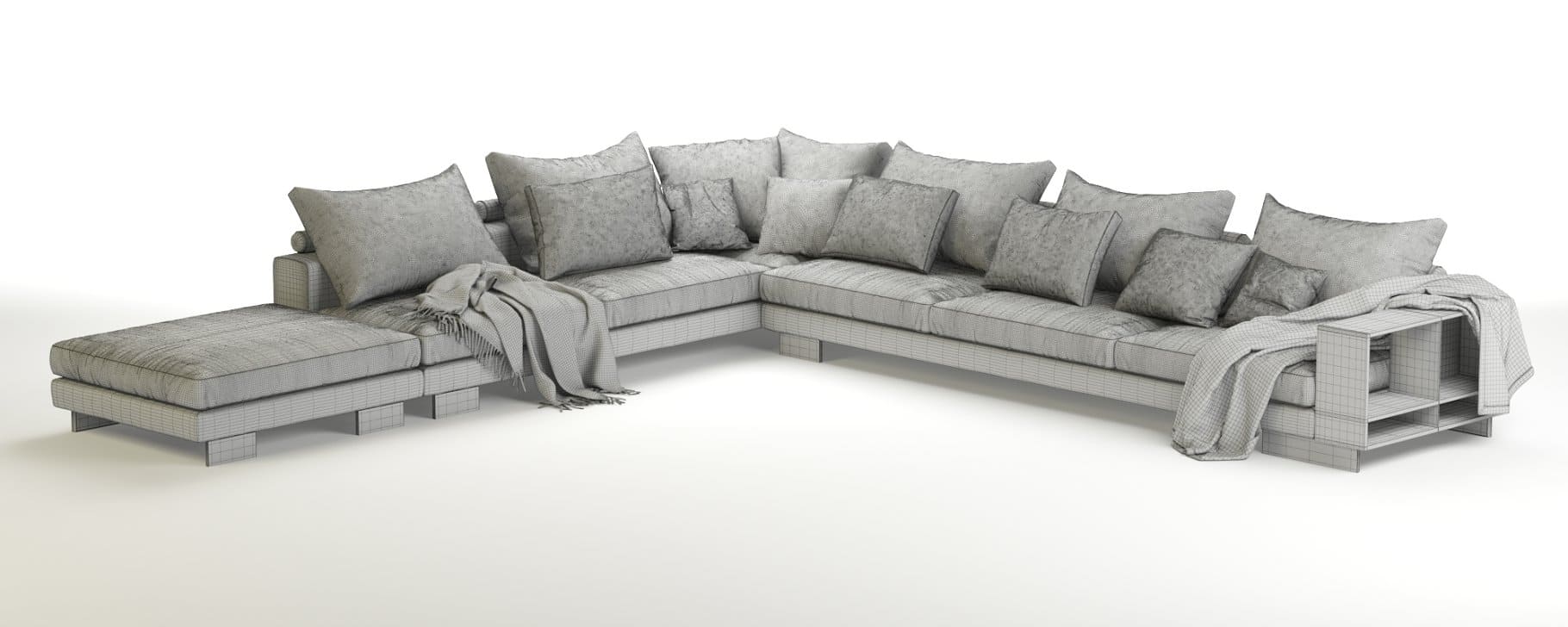 3D model of Flexform Lightpiece Modular Sofa.