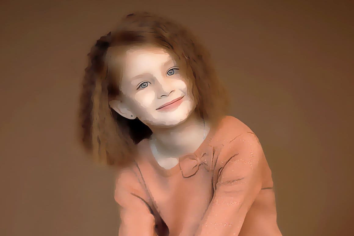 Image of a girl with an overlay effect in Photoshop.